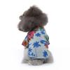 Camiseta para Perro Mascota Estilo Hawaiano DIY Transfronteriza Primavera Verano Casual Estilo Hong Kong Crisantemo Palmera Camiseta de Manga Corta para Mascota