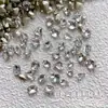 Arte de uñas blanco forma de diamante de fondo puntiagudo joya de diamante mariposa melocotón torcido huevo de paloma copo de nieve diamante de vidrio transparente broca de uñas