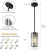 Lámpara colgante minimalista negra de estilo americano moderno, de cristal, para mesa de isla, comedor, vestíbulo de una sola cabeza, dormitorio, mesita de noche
