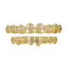 Conjunto Popular de Grillz Transfronteiriço com Zircônia de Trevo de Quatro Folhas e Olho de Cavalo, Aparelhos Dentários, Acessórios de Moda de Rua para Homens, Atacado do Fabricante