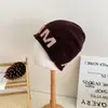 Gorro de Lana Coreano para Mujer, Otoño e Invierno, Gorro con Letras Ins para la Cabeza, Gorro Holgado de Calle con Personalidad Estilo Coreano