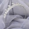 Cocar de coroa nupcial de zircão branco Europeu e Americano simples acessórios de casamento cocar de cristal coroa cocar strass