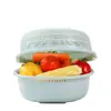 Cesto Escorredor de Plástico Extra Grande de Camada Dupla para Lavar Legumes e Frutas, Lavador de Arroz Multiuso, Cesto para Lavar Legumes, Cesto Escorredor, Peneira Filtro de Água