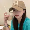 Gorra de Béisbol para Mujer con Visera Curva, Bordado de Letras Estilo Coreano, Gorra de Pico para Hombre, Sombrero Solar para Protección Solar al Aire Libre en Primavera y Verano