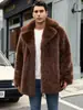 N0185 Chaqueta de hombre de longitud media de piel sintética europea y americana transfronteriza, abrigo de piel cálido y ecológico
