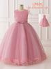 Vestido de Niña Vestido de Princesa Transfronterizo Nuevo Vestido Largo de Boda para Niña Vestido para Actuación de Piano Lazo Vestido Esponjoso