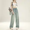 Jeans de Mezclilla de Tencel Retro Nostálgicos 2026 para Mujer, Pantalones de Hielo de Pierna Ancha Fluidos de Cintura Alta Finos de Verano, Dropshipping