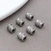 Accesorios para Joyería DIY Patrón de Rejilla de Acero Inoxidable Cuentas Espaciadoras Doradas Pulsera Muñequera Accesorios para Collares Lu Lu Tong Cuentas Sueltas