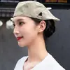 Gorras de trabajo ajustables para hombres y mujeres, adecuadas para hornear y catering, gorras de visera hacia adelante, boinas con impresión de logotipo, al por mayor