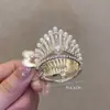 Exquisito Flor de Pessegueiro Pega-Cabelo Atrás da Cabeça Presilha Flor Presilha Tubarão Grande Liga Zinco Strass Pérola Acessórios de Cabelo Garra de Cabelo Presilha de Cabelo