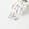 Cadena de gafas de cristal coloridas populares europeas y americanas cadena colgante de cadena de gafas de cristal de cuentas de vidrio hechas a mano femenina alto sentido