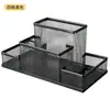 Portalápices Combinado con Tres Compartimentos, Contenedor de Bolígrafos de Hierro Forjado, Caja de Bolígrafos para Almacenamiento de Papelería, Caja de Almacenamiento de Cuatro Compartimentos, Pluma Estilográfica, Superventas Transfronterizo