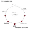 Acero Inoxidable Corazón Cortado Borde de Pan Piedra de Vidrio Bola de Acero Conjunto de Collar Pulsera Aretes Chapado en Oro Real de 18K Que No Se Desvanece