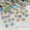 Strass com Fundo Pontiagudo 6mm 8mm, Decorações Grandes Quadradas para Nail Art, Strass de Cristal, Brilho Super Intenso Aurora Iridescente para Decoração de Unhas DIY