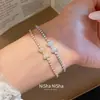 Pulsera con cierre de broche de lazo de circonita estilo francés, versátil vintage, delicada y exquisita, lujo ligero con sensación de alta gama, joyería de nicho