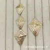 Botones metálicos personalizados en forma de diamante para trajes, abrigos de punto de lana, botones decorativos simples y versátiles cosidos a mano