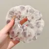 Goma de pelo scrunchie grande estilo coreano para el uso diario, suave y dulce, banda elástica para coleta baja de tela coreana