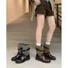 Jialuoya~Botas Apiladas con Hebilla Retro para Mujer Botas Vaqueras Meilade Botas de Montar Botas Largas Botas Altas