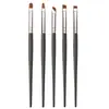 Brocha de Maquillaje Individual Cangzhou, Brocha para Sombra de Ojos, Brocha de Detalle Plana en Forma de Lengua, Brocha para Corrector, Brocha para Delineador de Ojos de Hoja con Mango de Madera, Brocha de Maquillaje