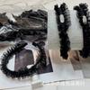 Faixa de cabelo nova de renda organza estilo Xiaoxiang primavera e verão laço de renda pérola strass temperamento faixa de cabeça feminina