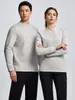 Sudadera pesada de manga larga para hombre de 300 g, camiseta de cuello redondo para otoño/invierno, prenda básica para capas, top casual simple y versátil, disponible en varios colores
