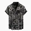 Estilo Europeu Americano Comércio Exterior Transfronteiriço Nova Camisa Curta Impressão 3D Venda Direta da Fábrica Atacado Personalizado Camisa de Botão de Poliéster