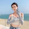Verão Novo Estilo Manga Moda Respirável Antiderrapante Luvas Protetor Solar Manga Moda Feminina All-match Leve Condução Sunshade