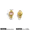 Acero de Titanio Dorado Conector de Doble Agujero Colgante de Doble Agujero en Forma de Corazón de Colores para Pulsera Collar DIY Accesorios de Joyería Venta al por Mayor