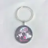 Llavero Colgante de Gema del Tiempo Cinta Rosa Transfronterizo Regalo Pequeño Creativo Anillo de Metal para Llaves