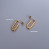Marca estilo francés ins joyería areteU aretes geométricos aretes acero de titanio aretes de oro de 18k F456