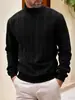 Ropa de punto europea de talla estándar para otoño e invierno, ropa de punto, diaria, color liso, moda joven para hombre, jacquard, cuello alto, lana cálida