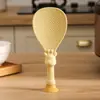 Colher de arroz de qualidade alimentar com ventosa resistente a altas temperaturas para uso doméstico, pá de arroz, panela de arroz, cozinha, servir arroz, pote de arroz, colher de servir antiaderente