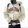 Moletom de Fleece 2026 com Zíper Completo, Design Gratuito, Processamento Gratuito, Transferência Térmica 2D, Padrões de Letras Impressos em 3D