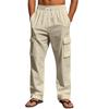 2025 Cross-border americano masculino novo quatro estações fino respirável workwear multi-bolso solto casual na moda calças de perna larga