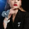 2025 Broche Exquisito Retro de Gloria de la Mañana Moda Completo de Diamante Broche de Alta Gama Ramillete Accesorio Versátil de Alta Gama