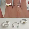 Anillo de Plata de Ley S925 con Alas de Ángel y Estrella para Mujer, Estilo Simple, Nicho, Lujo de Gama Alta Accesible, Anillo Personalizado para el Dedo Índice