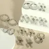 Galvanização em Ouro Real E-commerce Transfronteiriço Atacado a Pronta Entrega Conjunto de Brincos para Lóbulo da Orelha e Hélice de Aço Inoxidável + Cobre Ecológico 12 Pares