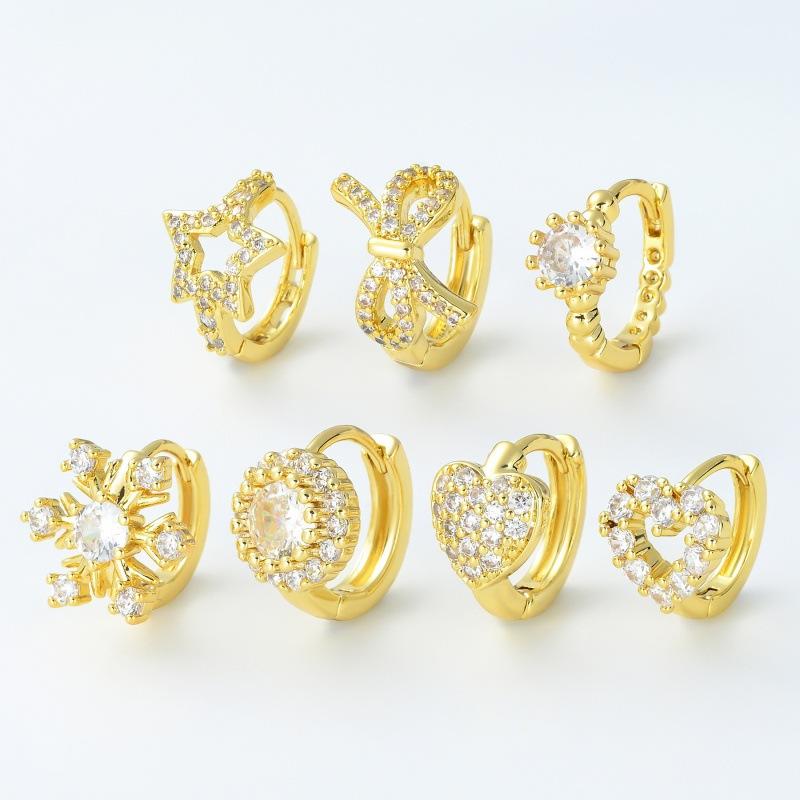 跨境新款欧美风女式铜微镶锆石耳扣创意个性耳饰跨境货源厂家批发