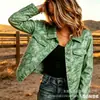 Nueva Chaqueta Corta de Mezclilla de Algodón Transfronteriza Otoño e Invierno Estampado Digital 3D Moda Personalidad Top Delgado Mujer