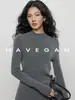 Suéter de Punto de Manga Larga con Cuello Medio Alto Yu Jian HAVEGAN para Mujer, Capa Base Estilo Old Money, Ajuste Delgado, 100% Lana