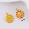 Joia Banho de Ouro Cobre Preserva Cor Estilo Xizang Mantra de Seis Palavras Roda de Ouro Giratória Pingente Deus da Riqueza Amarelo Vajra Acessórios para Pulseira DIY