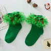 Meias de Renda para Bebê Menina Meias de Outono e Inverno para Meninas Estilo Ins Tipo A Algodão Meias Infantis Meias de Renda Estilo Princesa Bebê
