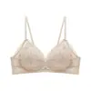 Sutiã Feminino Fino Estilo Francês para Seios Grandes, Minimiza a Aparência, Previne Achatamento, Taça Triangular Especial, Sutiã Sexy de Renda com Alças Finas