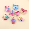 Ursinho gato coelho sorvete pássaro glitter acessórios de cabelo diy grampo corda material fivela de sapato decoração DIY