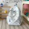 Mochila nueva estilo coreano ins de alta apariencia, fresca, dulce y relajada, con estampado de estrellas, para estudiantes de secundaria y preparatoria, bolsa ligera de doble hombro