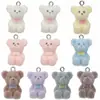 Adornos de animales flocado de resina, figuras 3D, llaveros DIY, colgantes para bolsos, accesorios, cadenas para teléfono móvil, colgantes