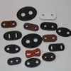 Accesorios de Ropa DIY Hebilla Ovalada de PU de Nariz de Cerdo Hebilla Doble de Nariz de Cerdo con Borde Aceitado Botón de Cuero de Nariz de Cerdo Prensado en Caliente Fabricación