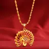 Vento Vermelho da Internet Casamento Feminino Ouro de Imitação Galvanizado a Ouro 24K Pingente de Fênix Dourada Pingente Único Casamento Colar de Pavão Joias de Casamento