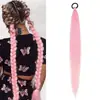 Rabo de cavalo peruca faixa de cabelo feminina elástico trança boxeadora estilo natalino trança colorida rabo de cavalo trança de cabelo
