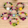 Anillos Artesanales de Piedra Natural con Cuentas de Alta Venta Transfronteriza para Mujer, Anillos Lisos de Ágata de una Sola Cuenta, Turmalina de Colores, Joyería Europea y Americana